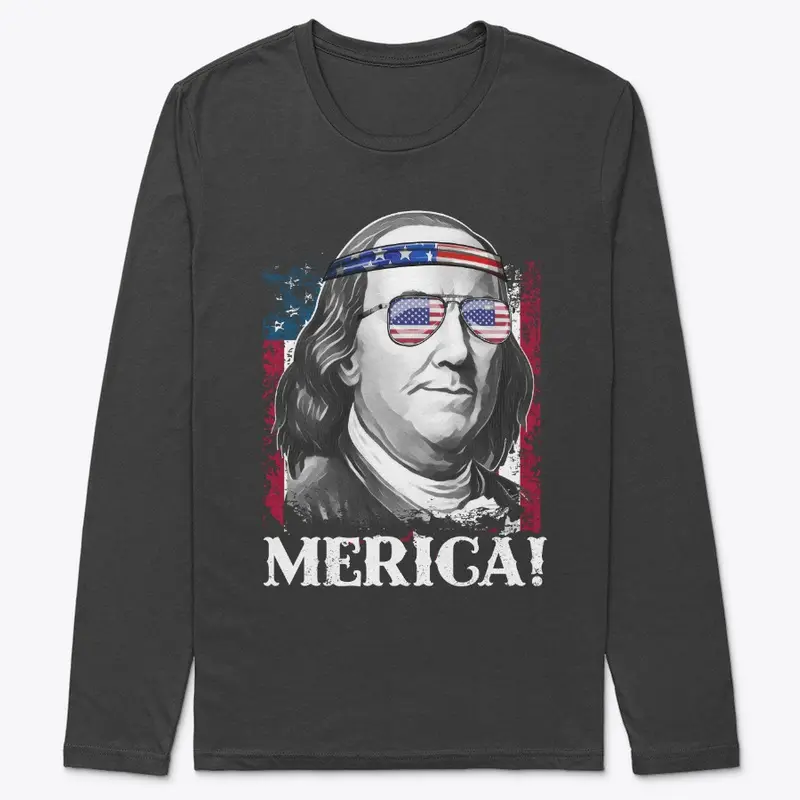 Merica 4th of July Benjamin T Shirt