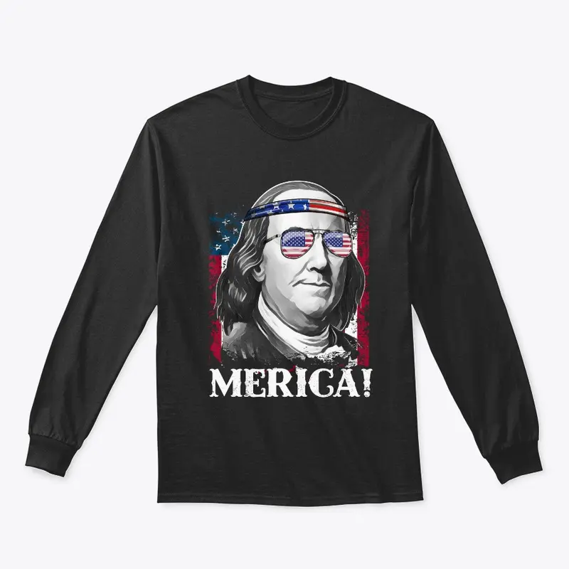 Merica 4th of July Benjamin T Shirt