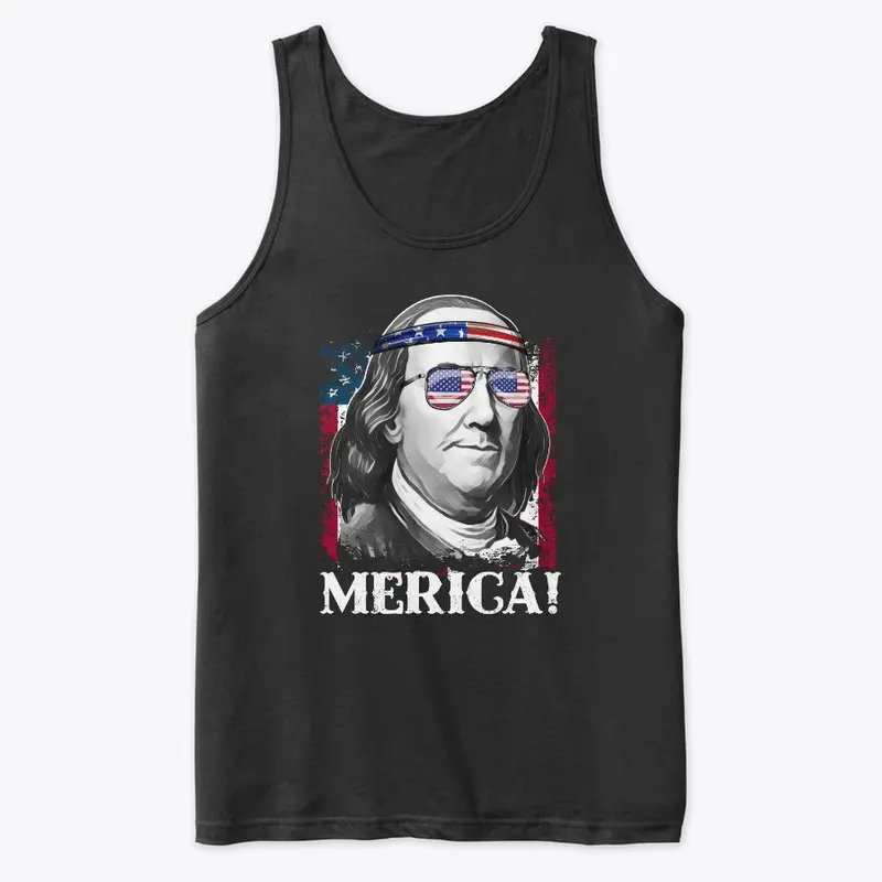 Merica 4th of July Benjamin T Shirt