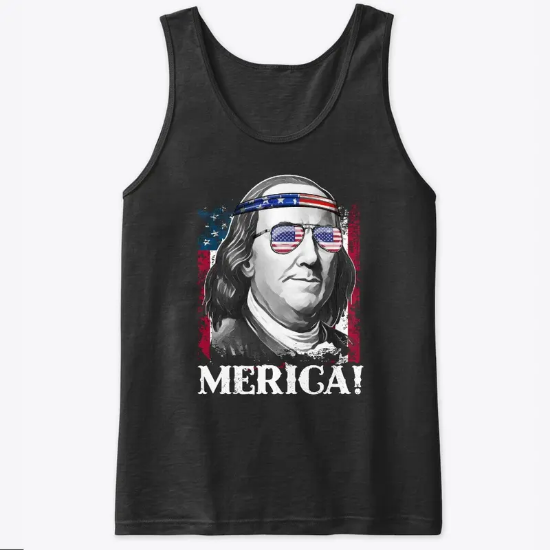 Merica 4th of July Benjamin T Shirt