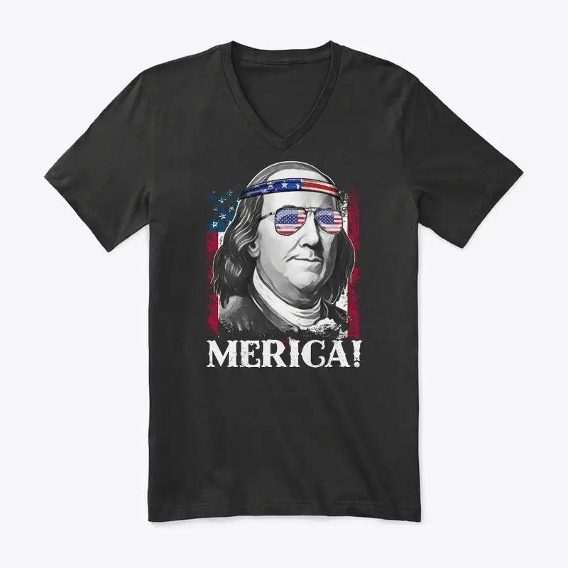 Merica 4th of July Benjamin T Shirt