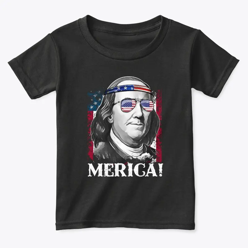 Merica 4th of July Benjamin T Shirt