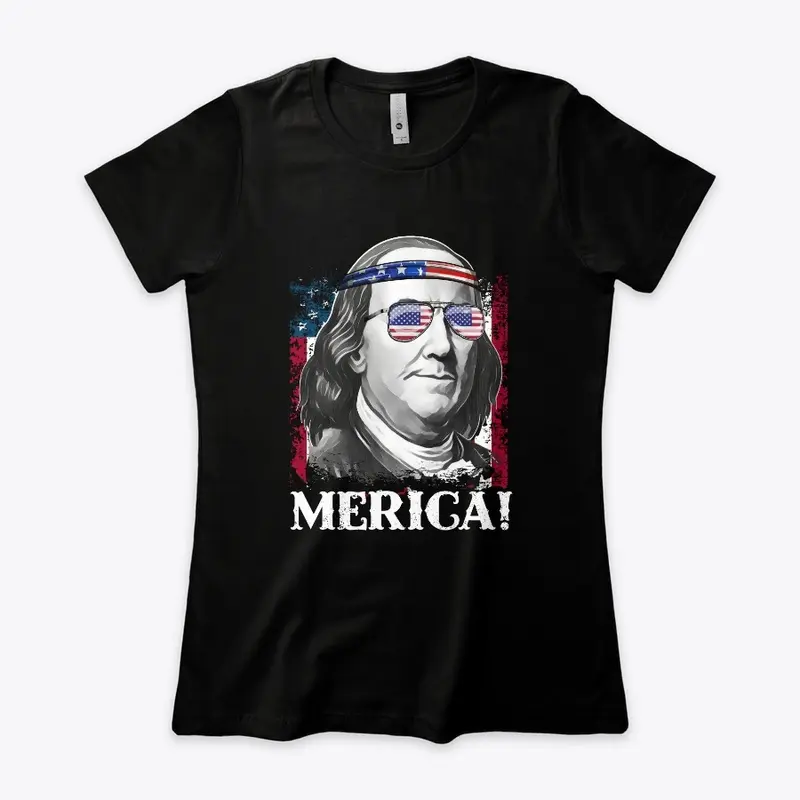 Merica 4th of July Benjamin T Shirt