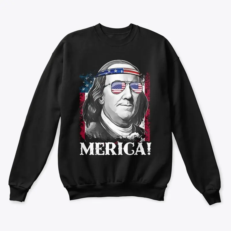 Merica 4th of July Benjamin T Shirt