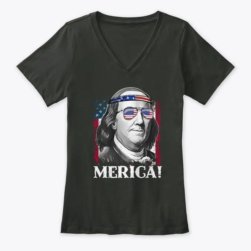 Merica 4th of July Benjamin T Shirt