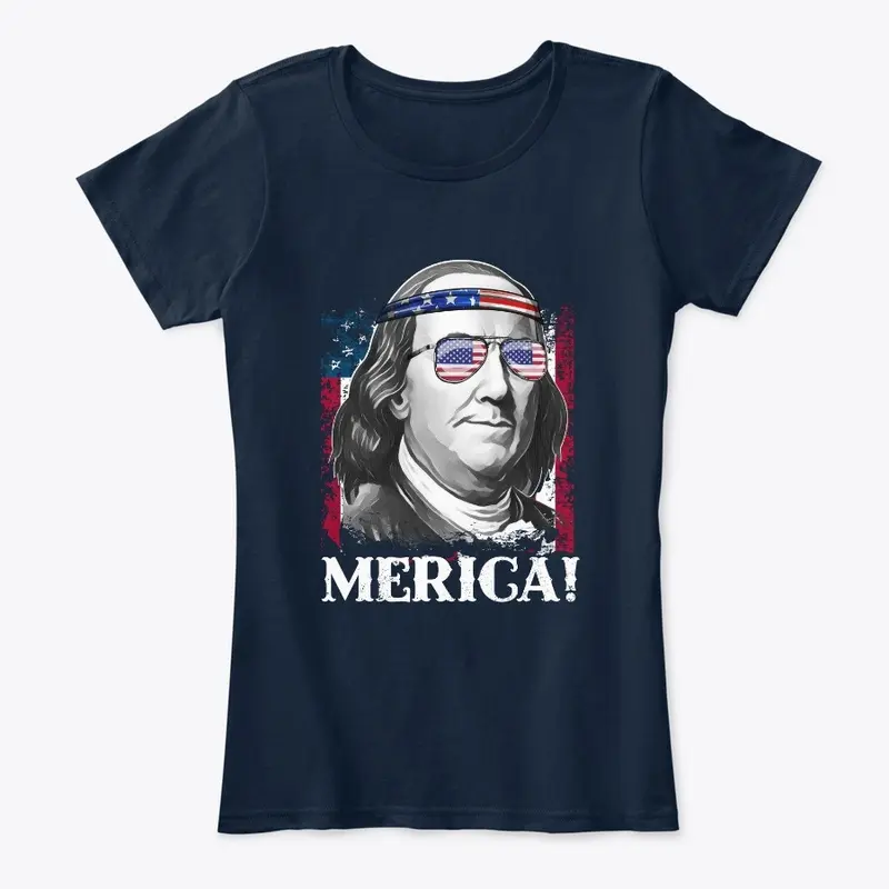 Merica 4th of July Benjamin T Shirt